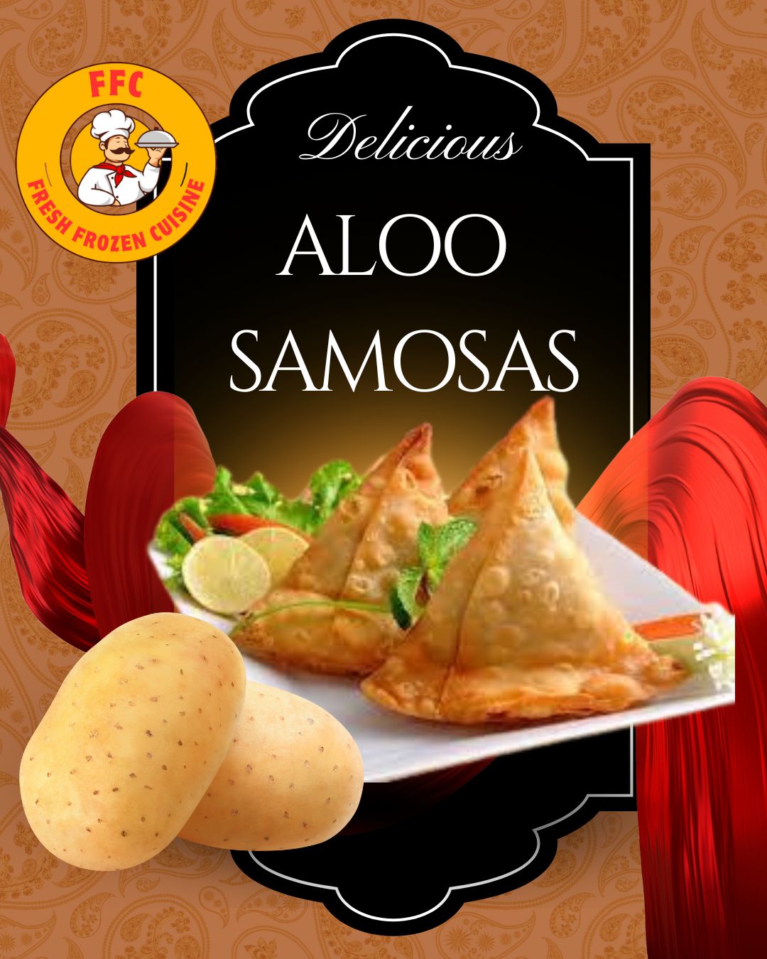 🥟 12 / 24 -Pieces Aloo Samosas (Frozen Pack)
