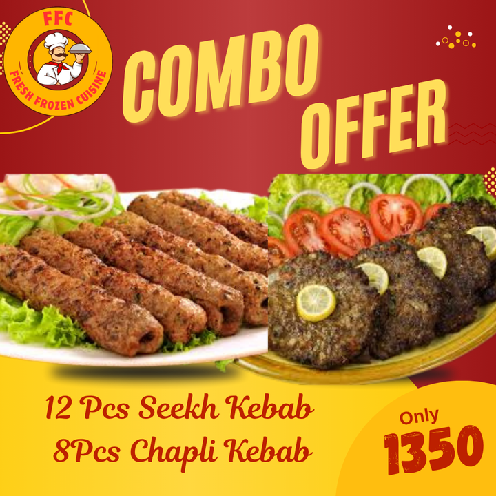 FFC Deal 3 -12 Pcs Seekh Kebab 8 Pcs Chapli Kebab