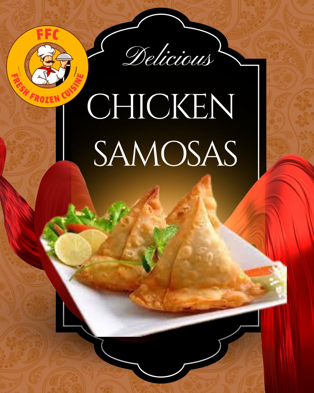 🥟 12 / 24 -Pieces Chicken Samosas (Frozen Pack)