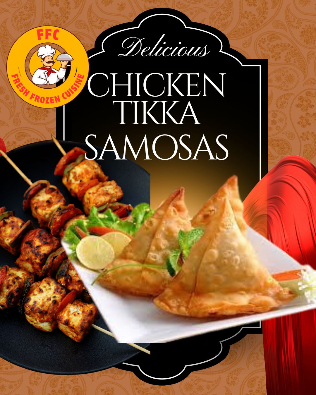 🥟 12 / 24-Pieces Chicken Tikka  Samosas (Frozen Pack)