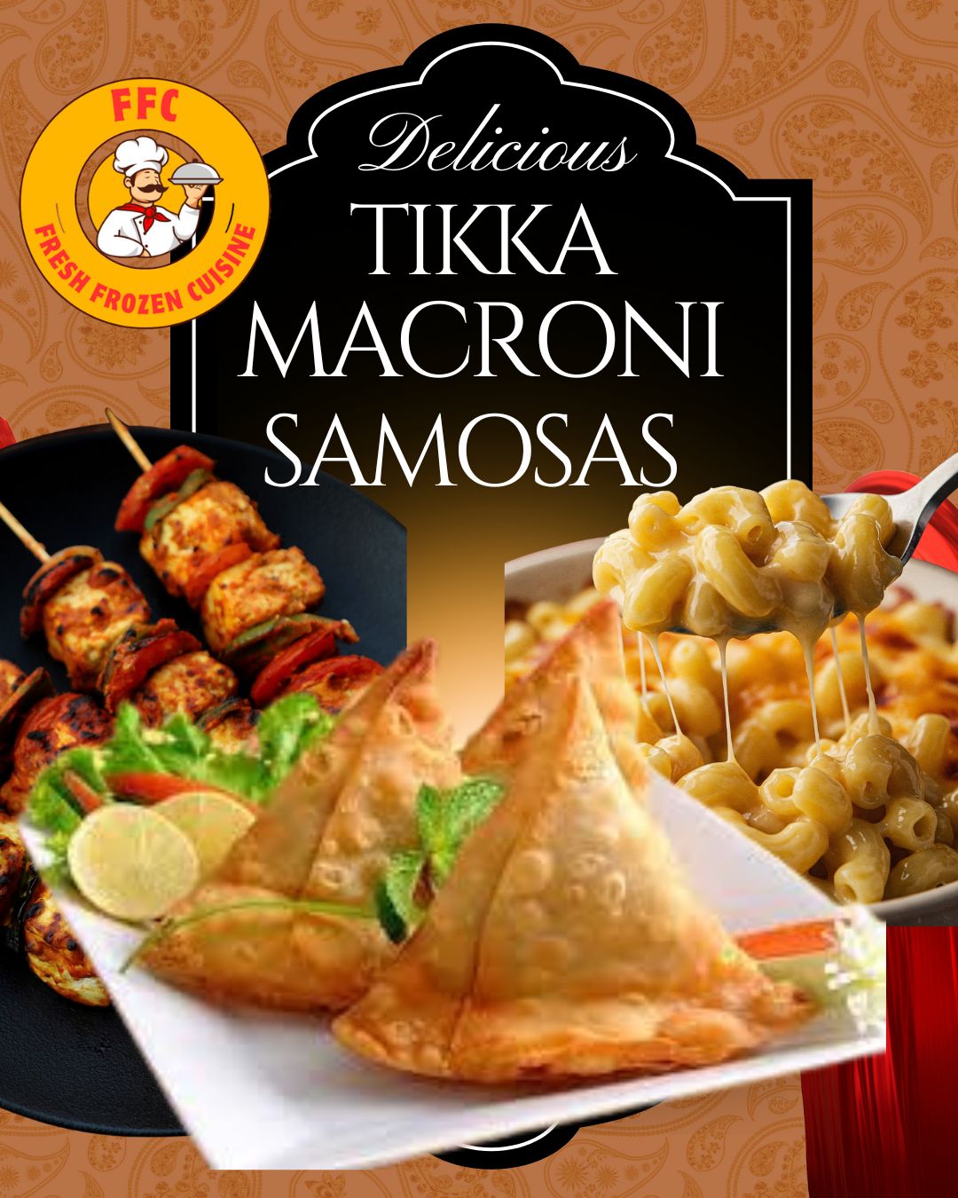 🥟 12 / 24-Pieces Tikka Macroni Samosas (Frozen Pack)